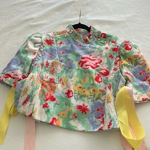 spring floral blouse